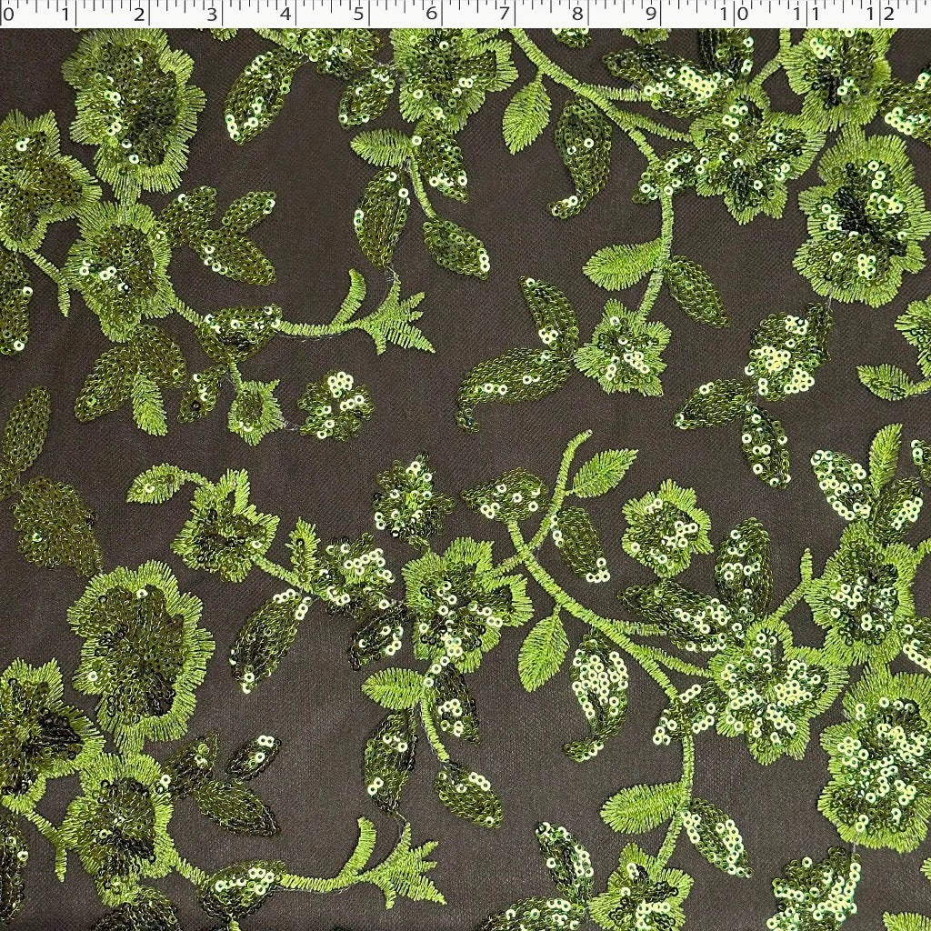 LUCIANA EMBROIDERED SEQUIN TULLE - FLORAL CLUSTERS - Image 4