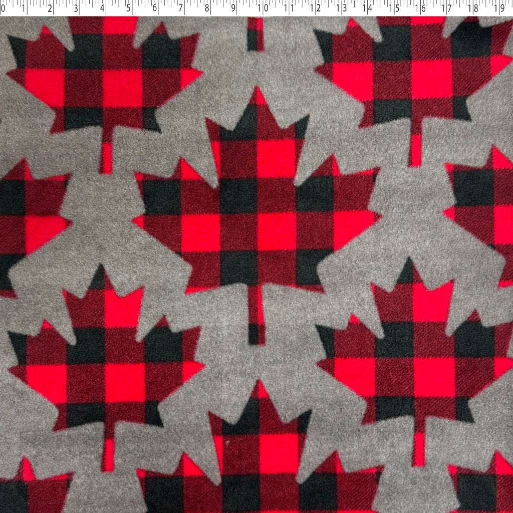 MOUNTAIN FLEECE PRINTS - MAPLE LEAF PLAID - Image 3