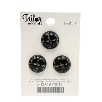 WOVEN LEATHER LOOK BUTTON 18MM