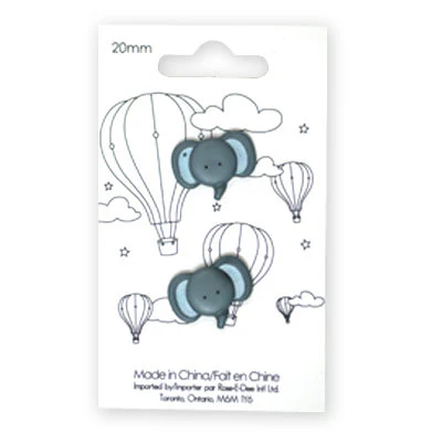KIDS BUTTON - ELEPHANT HEAD  20MM