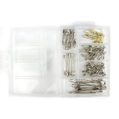 SAFETY PINS IN STORAGE BOX