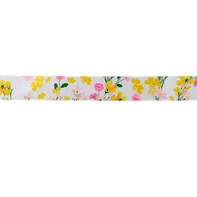 SINGLE FACE SATIN FLORAL RIBBON 16MM (5/8")