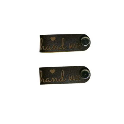 LEATHER LOOK SLIM FOLDOVER LABEL "HANDMADE"