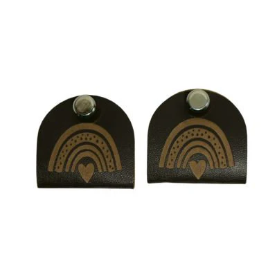 LEATHER LOOK FOLDOVER LABEL "RAINBOW"