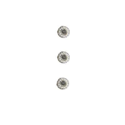 SMALL TIERED PEARL AND RHINESTONES BUTTON 11MM