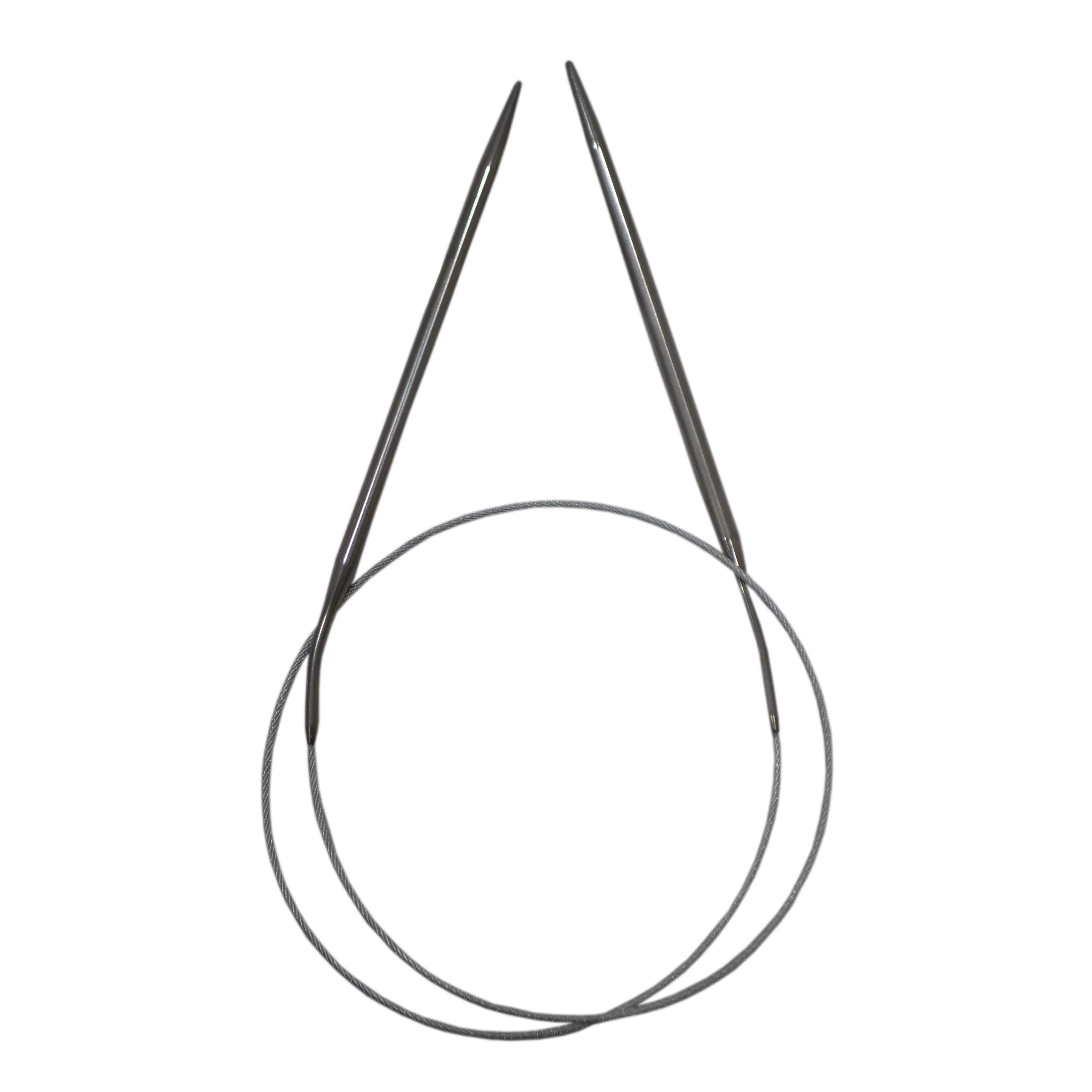 KNITTING NEEDLES - STEEL 80CM CIRCULAR 6MM