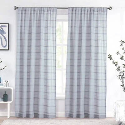 CARNABY STRIPE ROD POCKET PANEL - SILVER