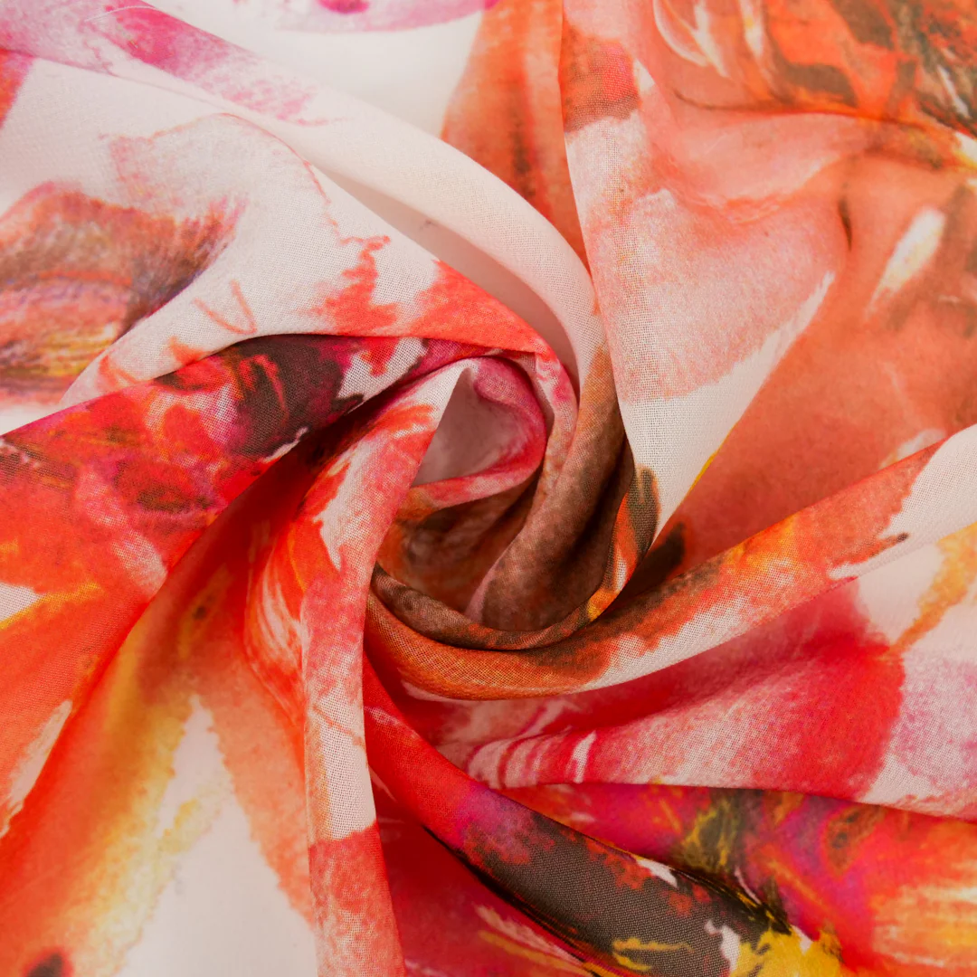 ELEGANZA -SATIN PRINTS-WATERCOLOUR FLORAL - Image 3