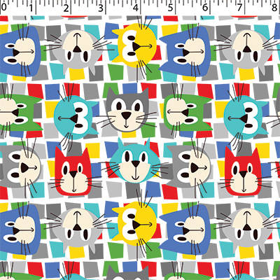 FLANNELETTE PRINTS - CAT BLOCK - Image 3