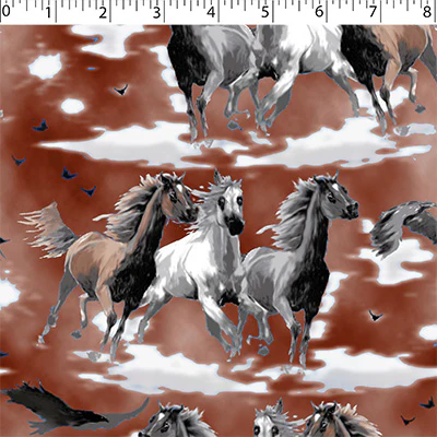 FLANNELETTE PRINTS - RUNNING HORSES - Image 2