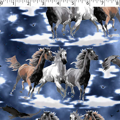 FLANNELETTE PRINTS - RUNNING HORSES - Image 3