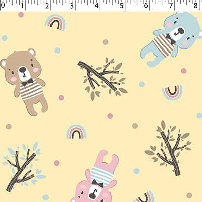 FLANNELETTE PRINTS - RAINBOW TEDDY - Image 2