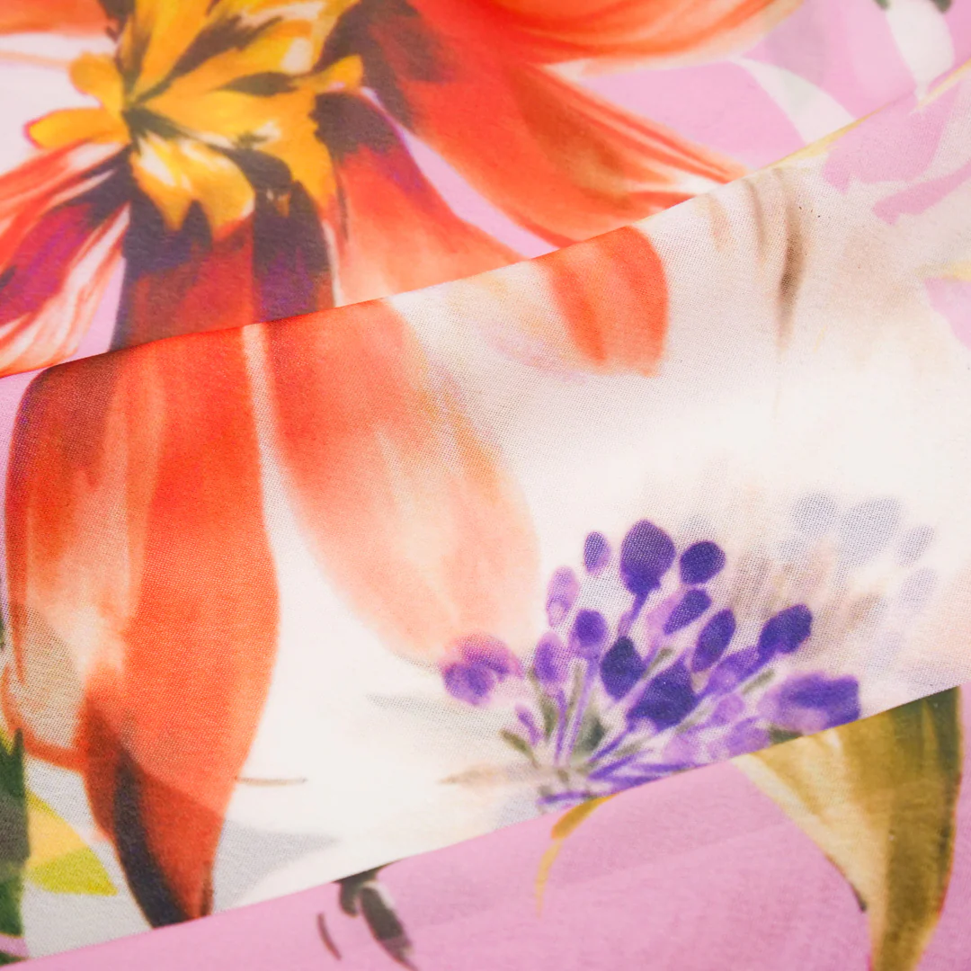 GEMINI COLLECTION - CHIFFON TWIN PRINTS - LARGE WATERCOLOR FLORAL - Image 2