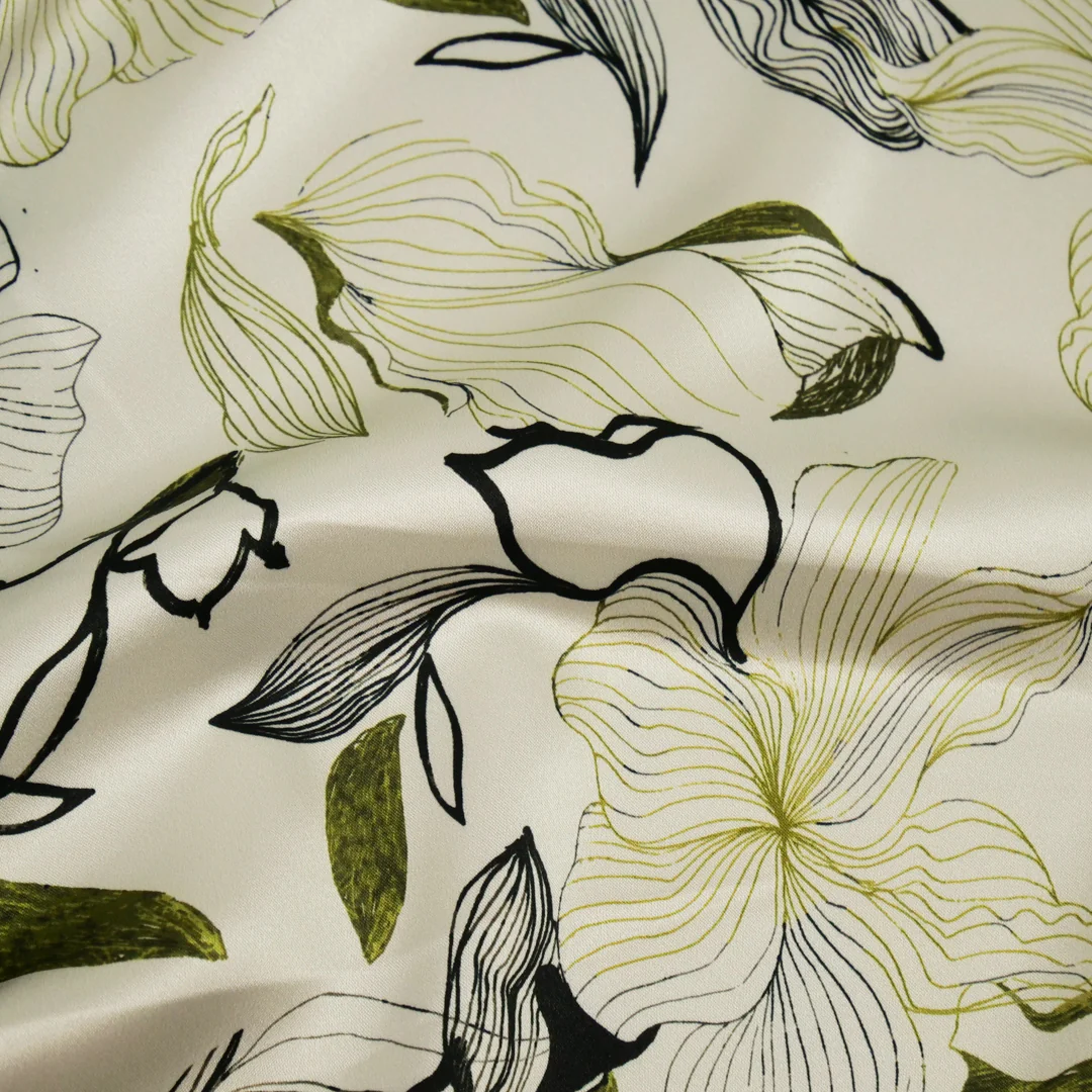 GEMINI COLLECTION - SATIN TWIN PRINTS - ABSTRACT MONOTONE FLORAL - Image 2