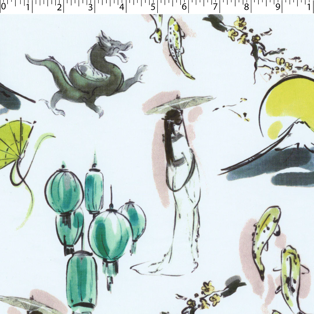 GIGGLES AND GRAPHICS - KNIT PRINTS - DRAGON / KOI FISH