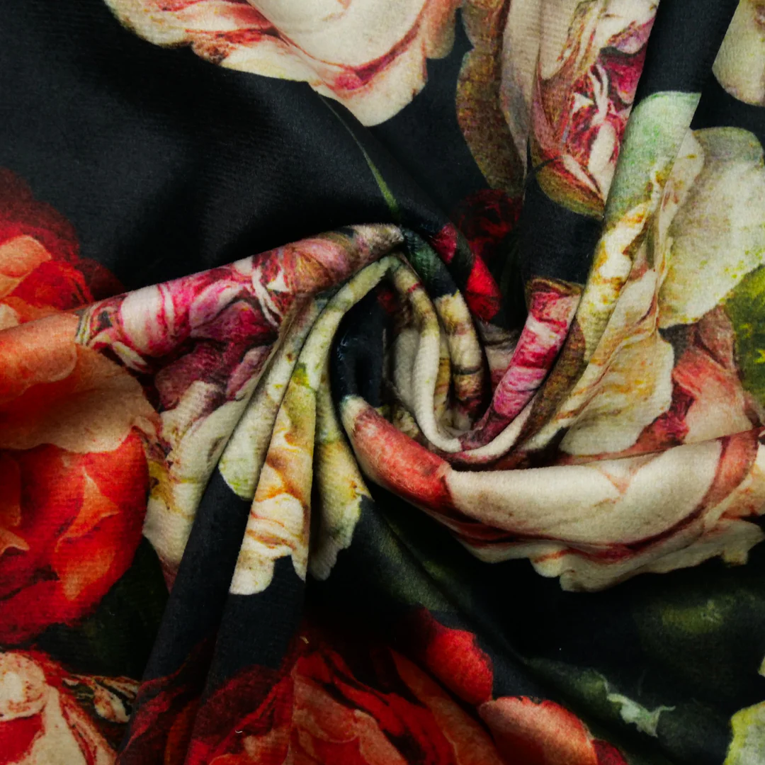 LOUELLA - PRINTED VELVET - ROSES - Image 3
