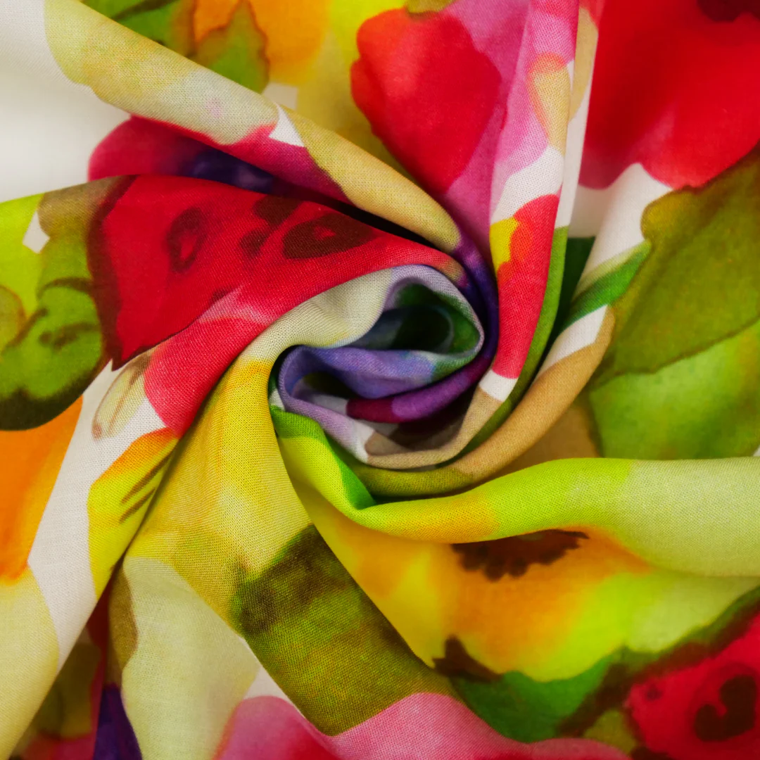 MARLOWE-RAYON VOILE PRINTS-WATERCOLOUR FLORAL - Image 2