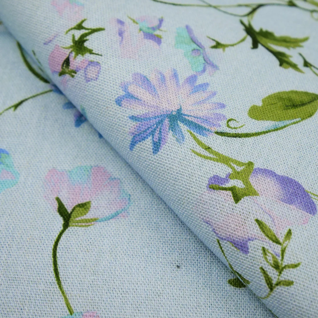 PRETTY POSIES - RAYON LINEN PRINTS - SMALL ALLOVER FLORAL - Image 2