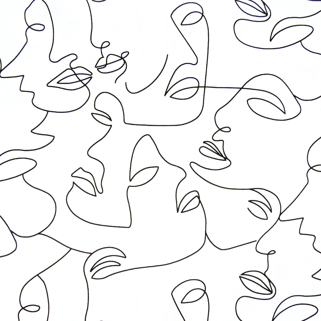 SABRINA SATIN PRINTS - ABSTRACT FACES