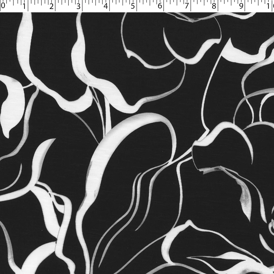 SANTIAGO - SLUB KNIT PRINTS - MONOTONE FLORAL