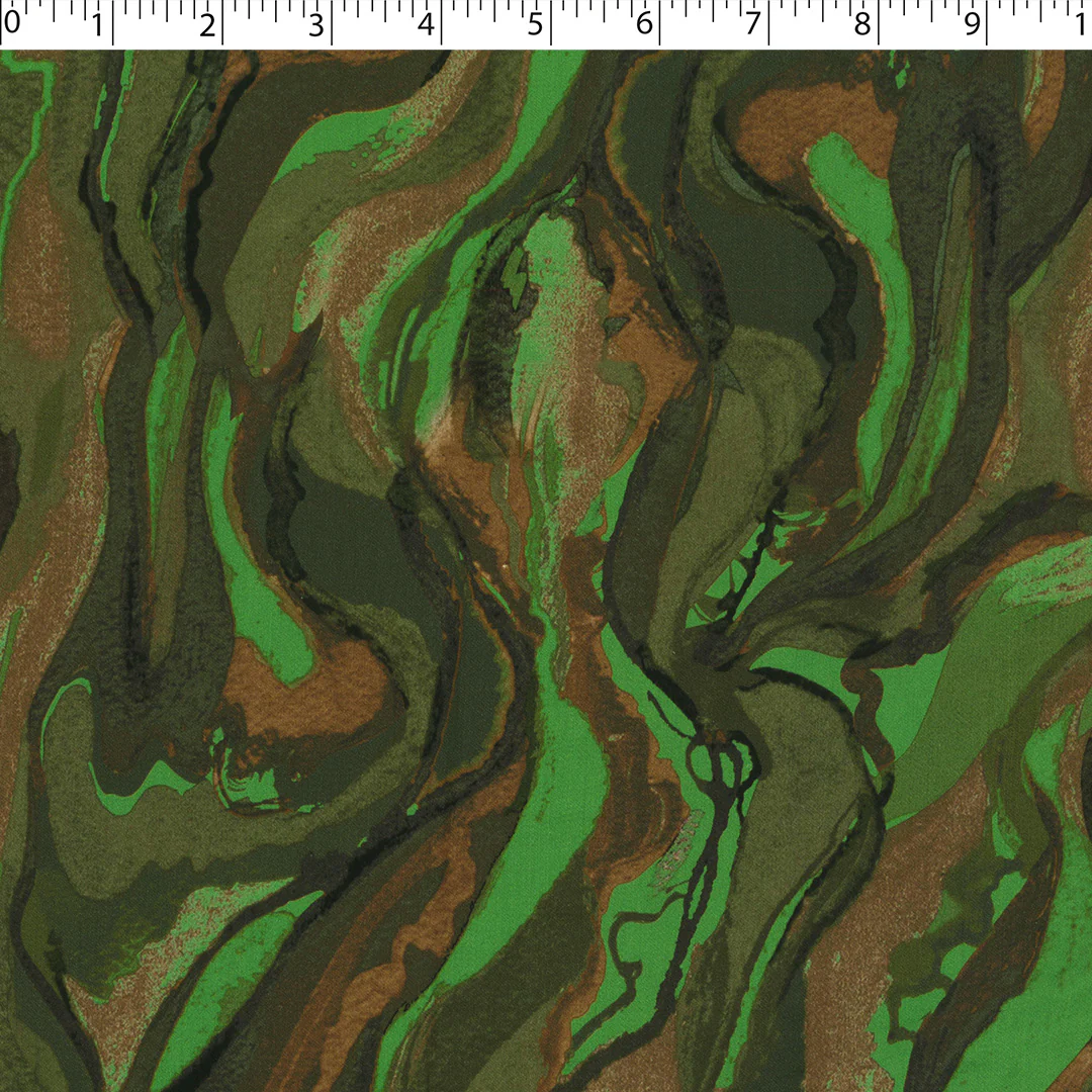 VERDE - RAYON SATIN PRINTS - MARBLE SWIRL